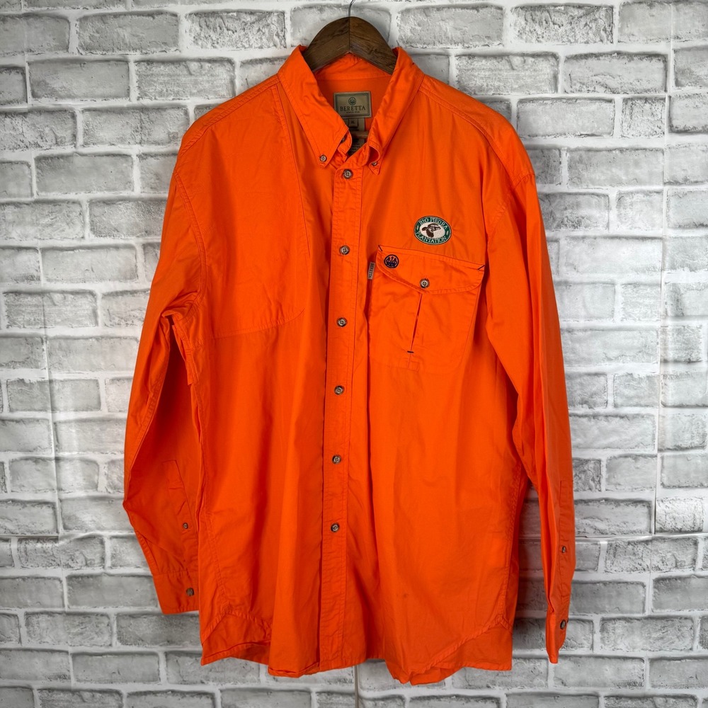 Beretta Mens Blaze Orange Shooting Shirt XL Rio Piedra Plantation Hunting Field